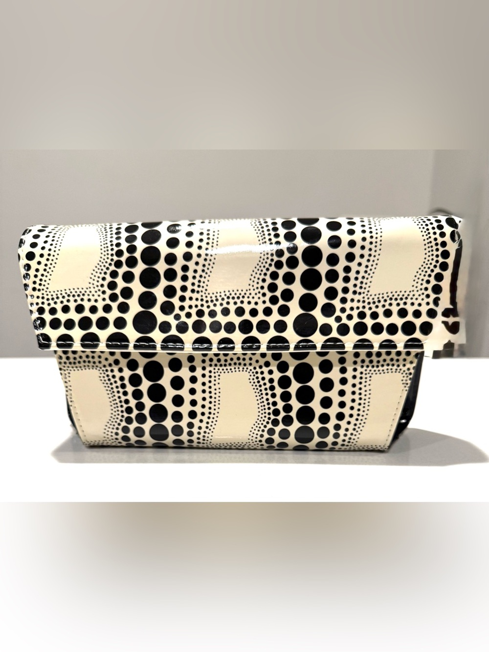 J.Renee Black & Cream Polka Dot Fold-Over Clutch